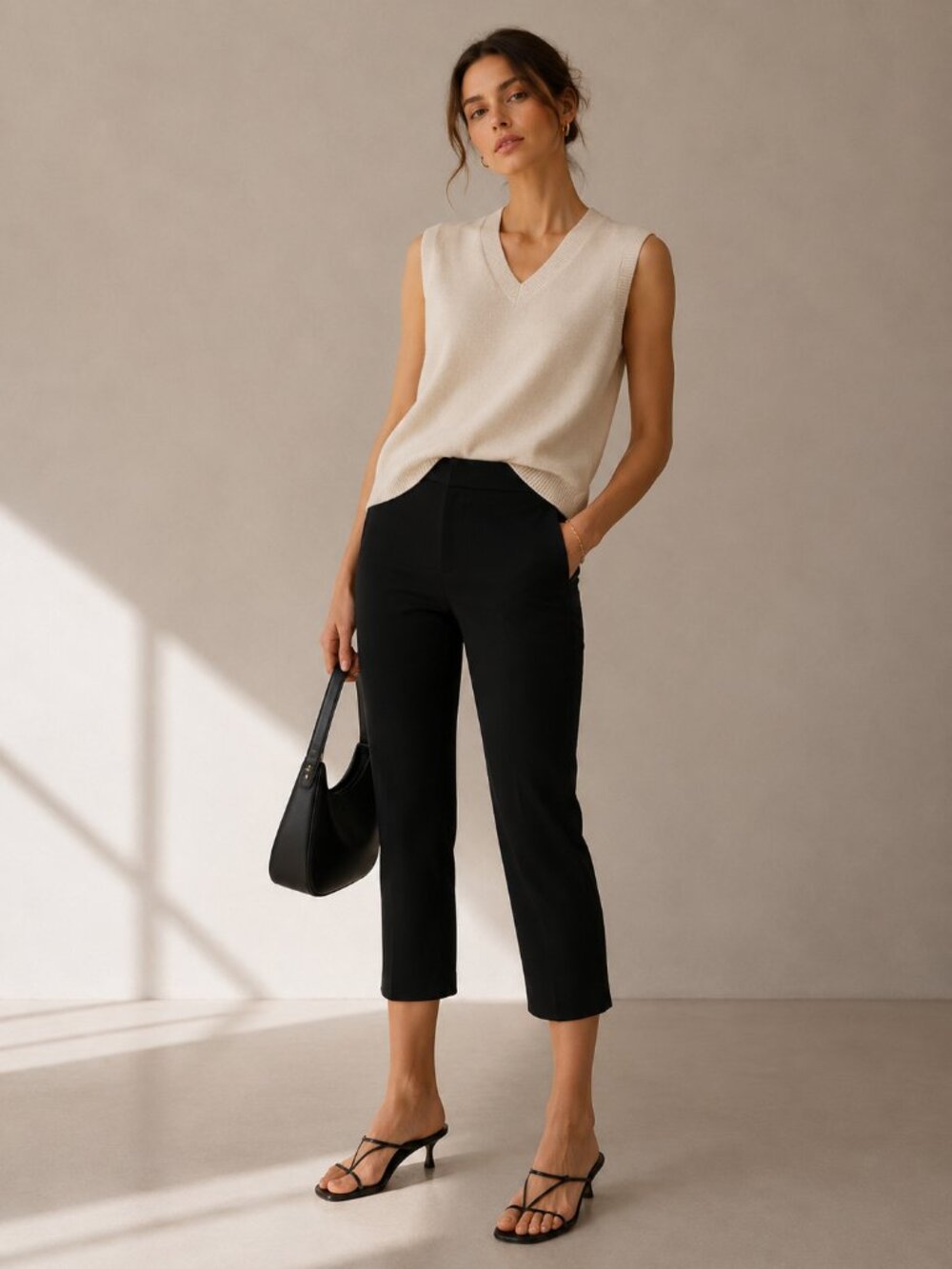 ANTEPRIMA Black Capri Dress Pants Size M | Quiet Luxury Minimalist
